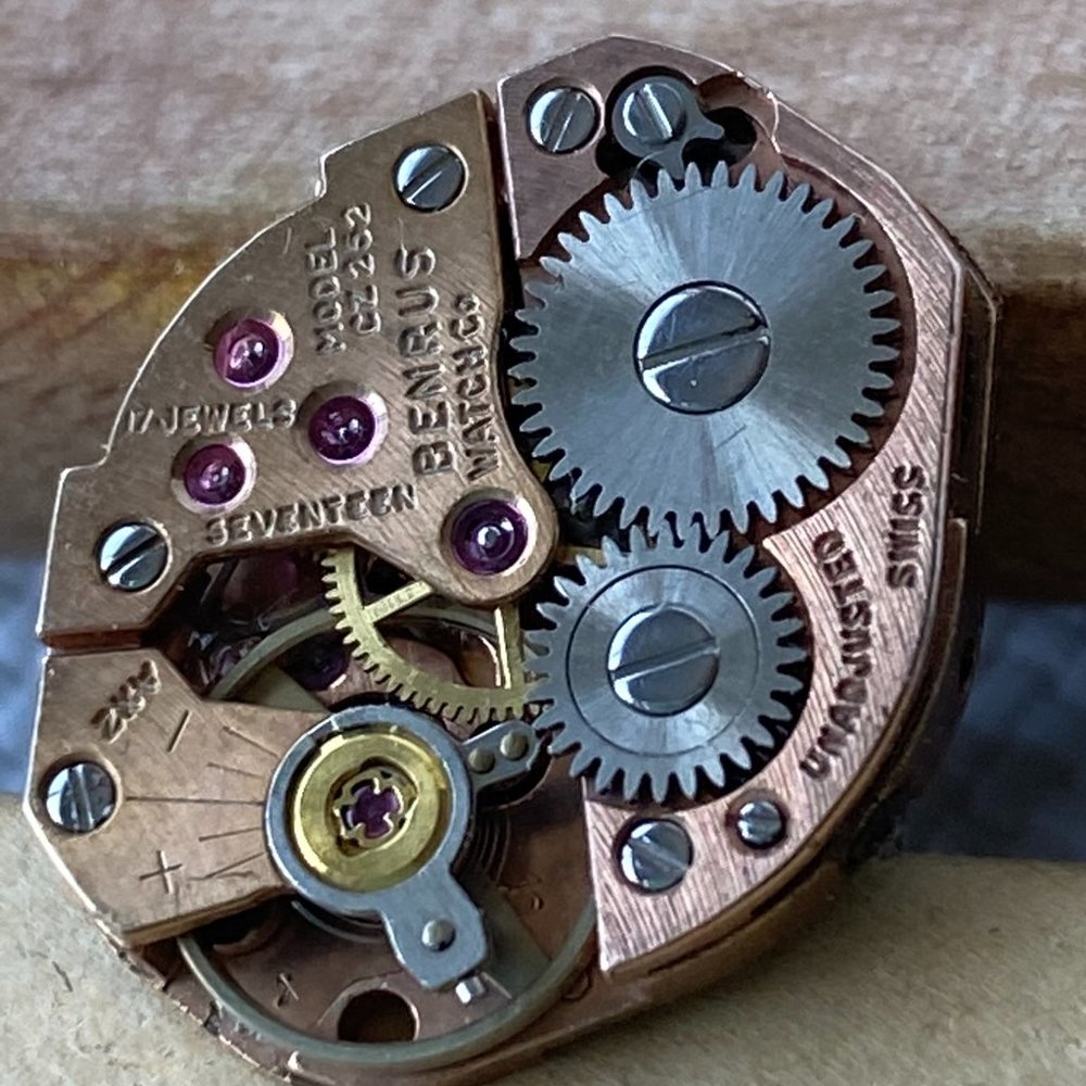 CUFFLINKS Vintage BENRUS Watch Movement 17 Jewels